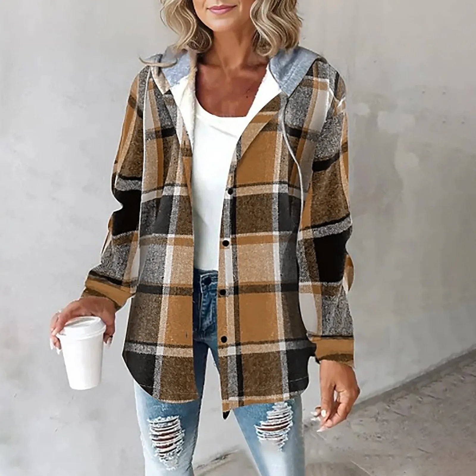 Sabrina™ | Plaid Hooded Overshirt