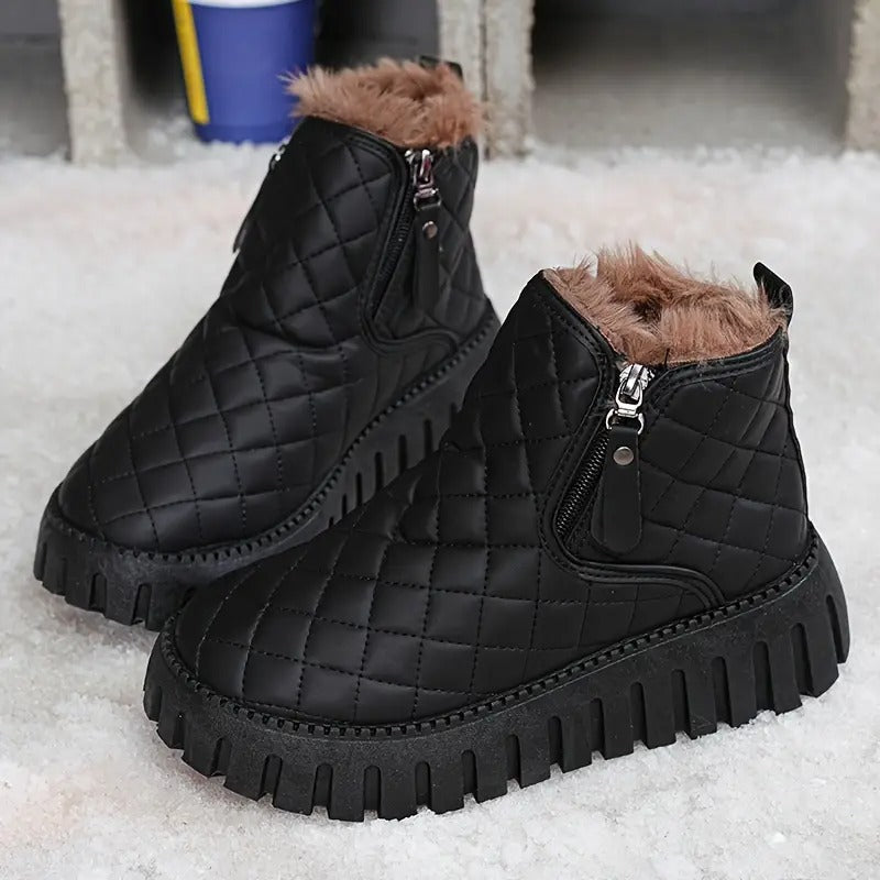 Riviana - Women's leather winter boots with orthopedic support