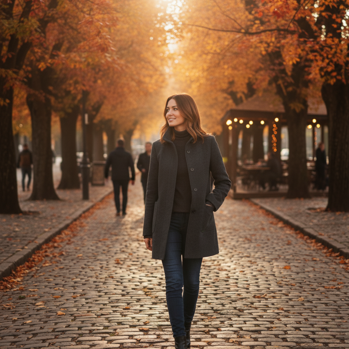 LIDIA | Jacket with a High Collar Made of Wool Blend