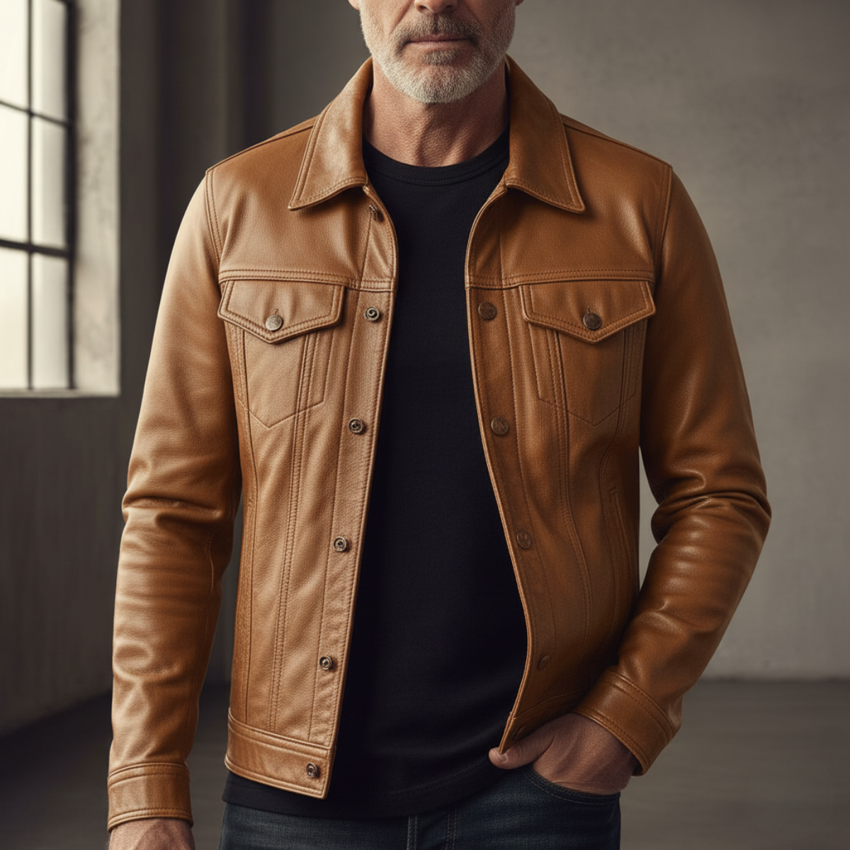 Darius™ | Premium Leather Jacket in Moto Style