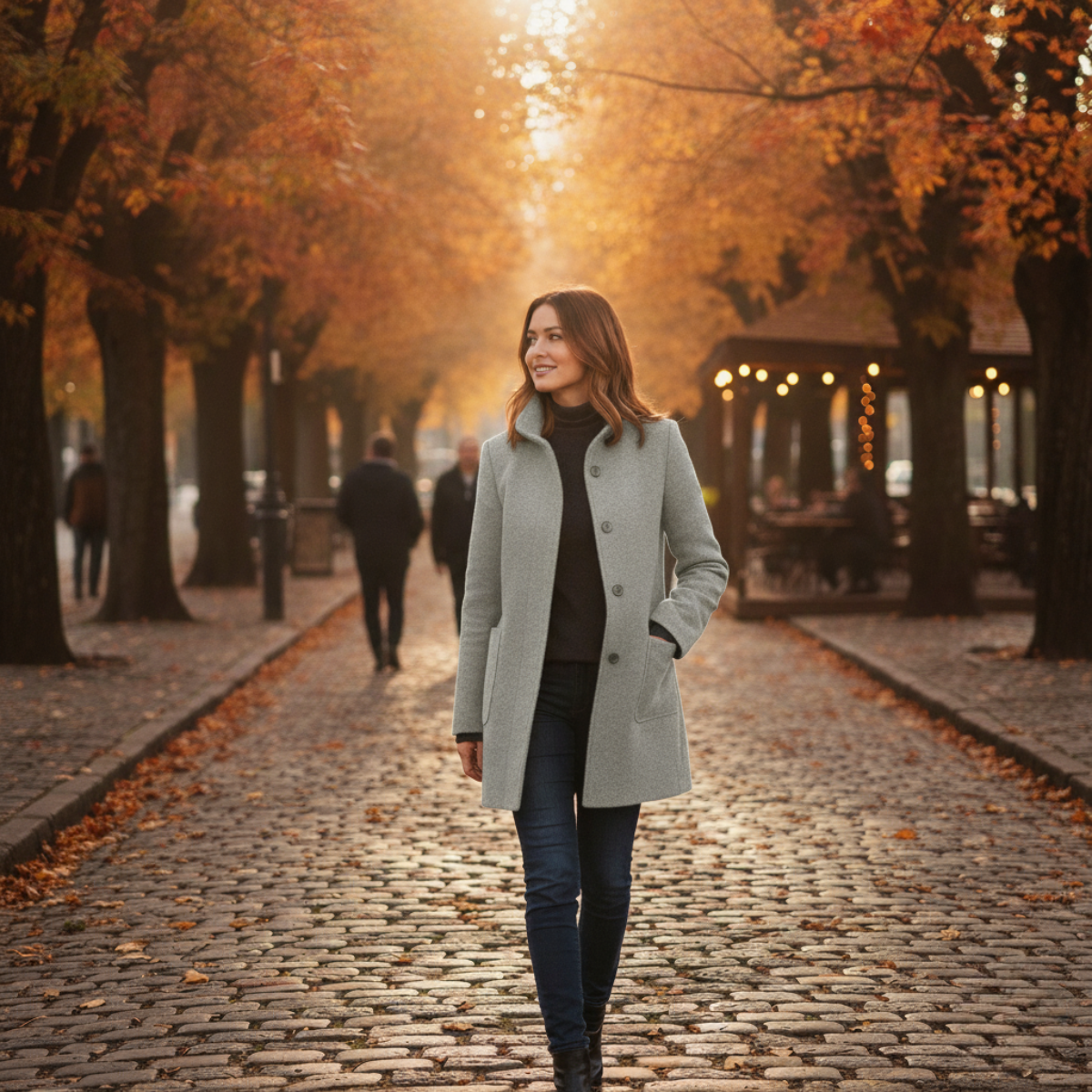 LIDIA | Jacket with a High Collar Made of Wool Blend