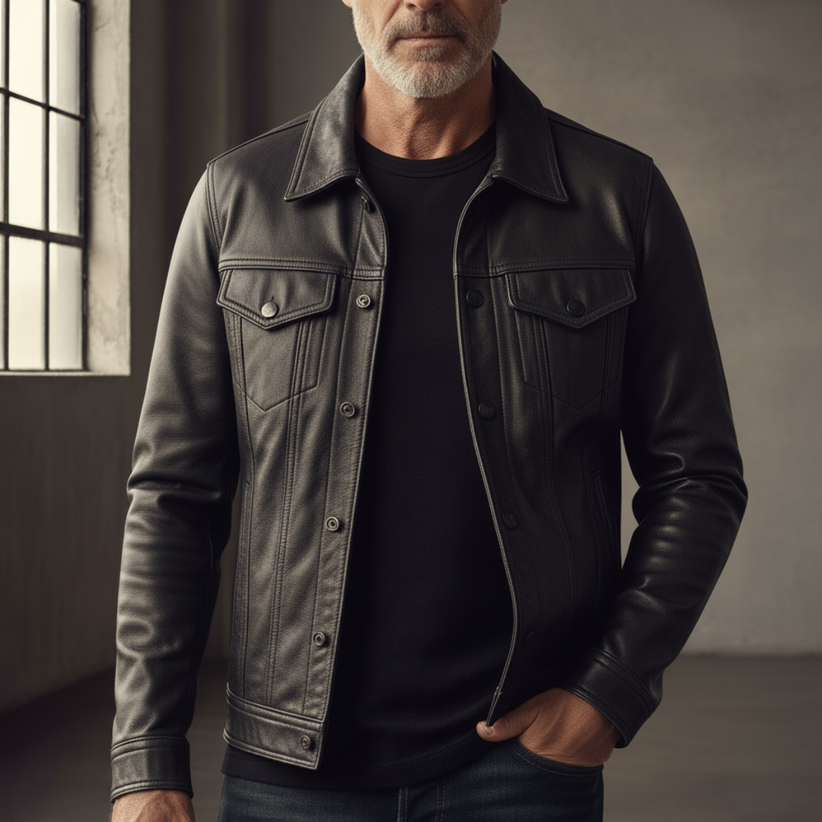 Darius™ | Premium Leather Jacket in Moto Style