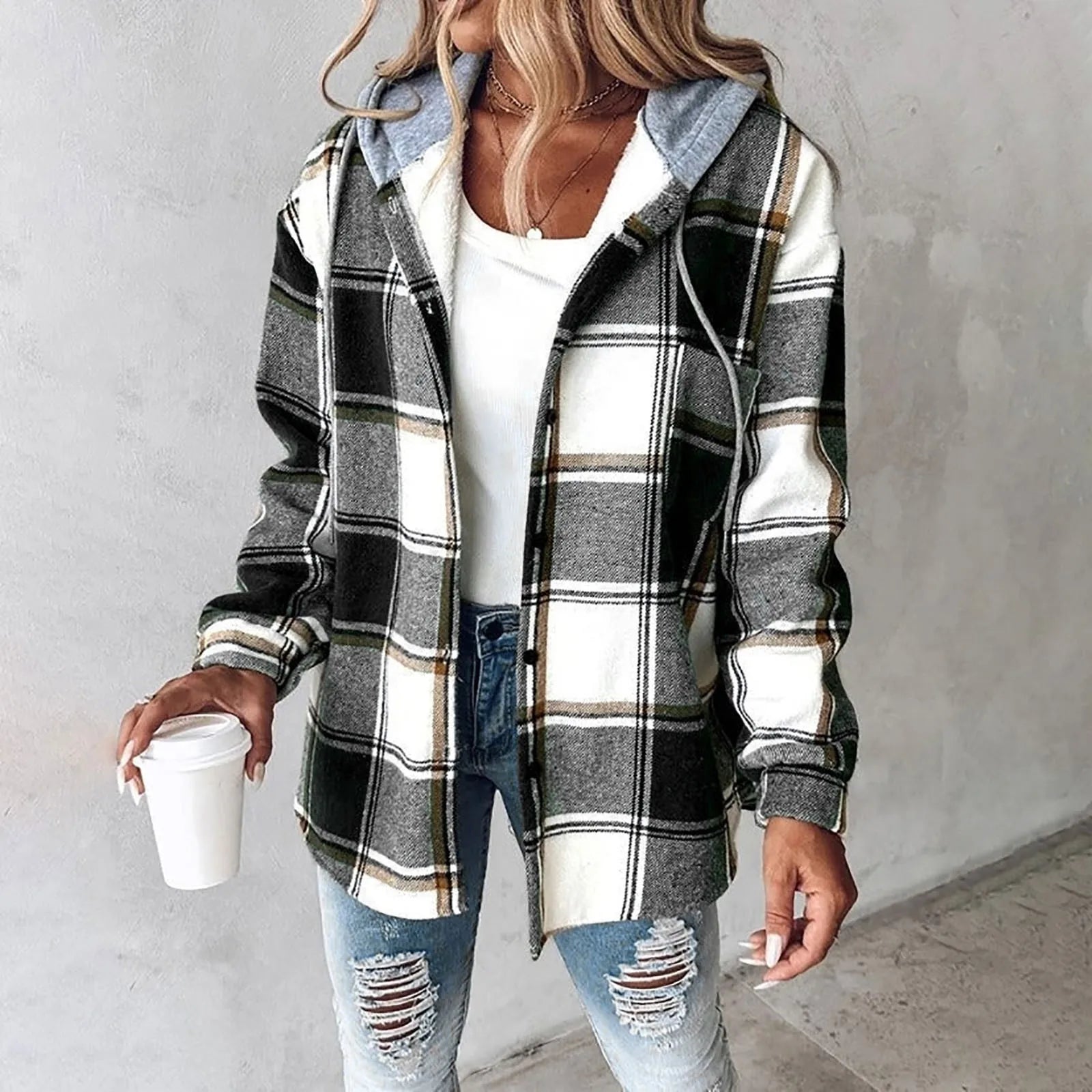 Sabrina™ | Plaid Hooded Overshirt